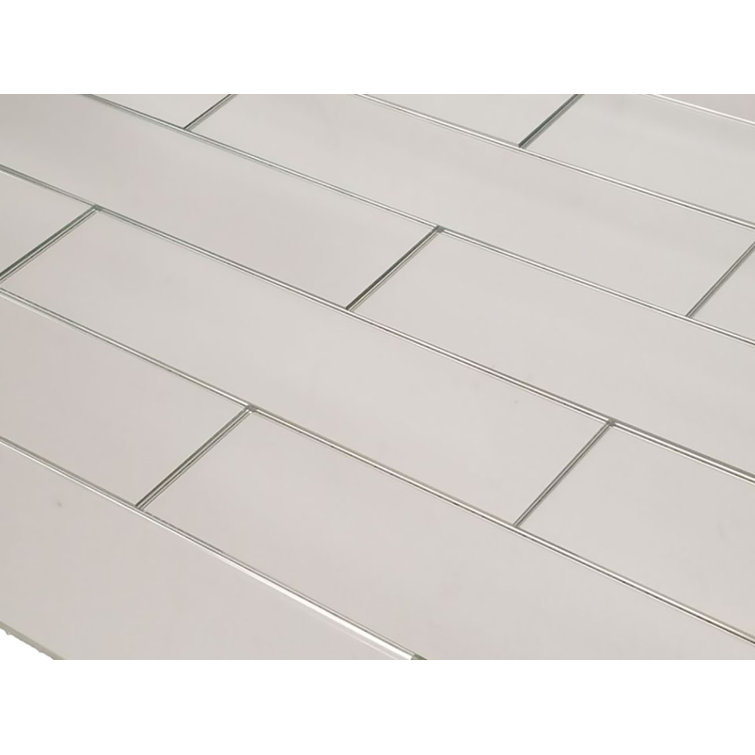 Abolos Reflections 3" x 12" Glass Mirror Straight Edge Subway Tile